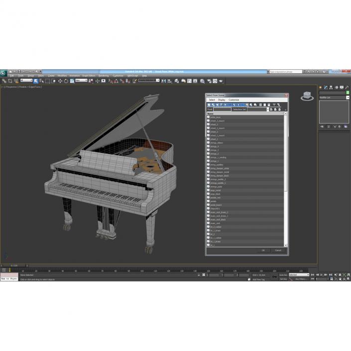 Grand Piano White 3D