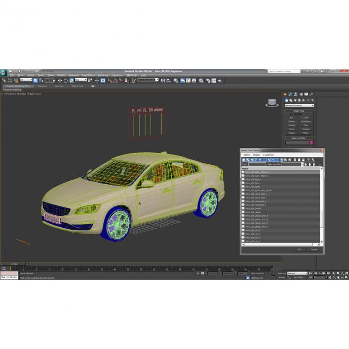 3D Volvo S60 2016 Rigged