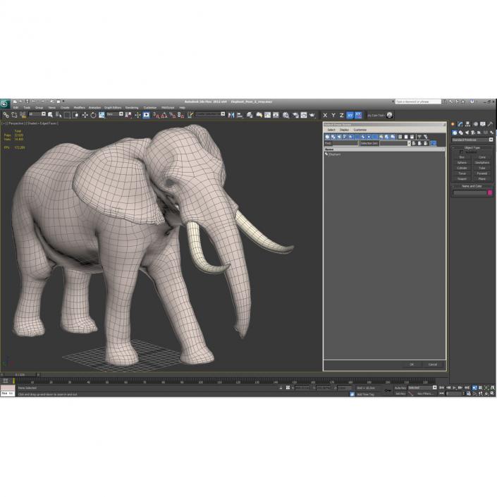 3D Elephant Walking Pose