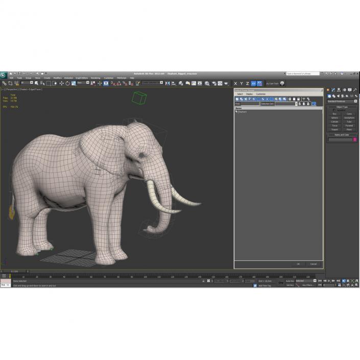 3D model Elephant Rigged