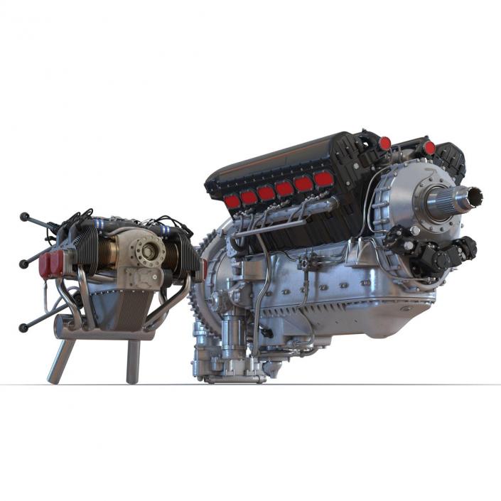 Piston Aircraft Engines Collection 3D model