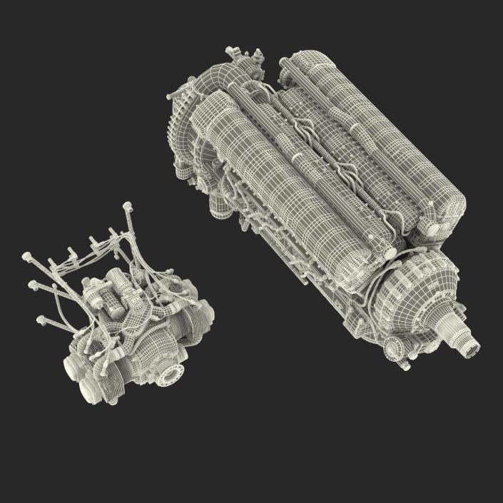 Piston Aircraft Engines Collection 3D model