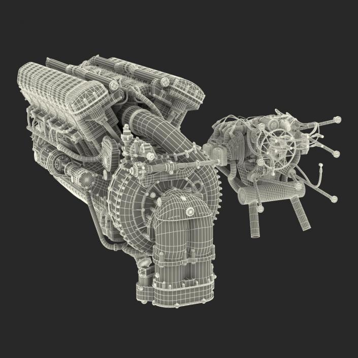 Piston Aircraft Engines Collection 3D model