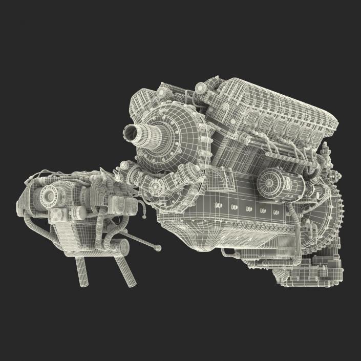 Piston Aircraft Engines Collection 3D model