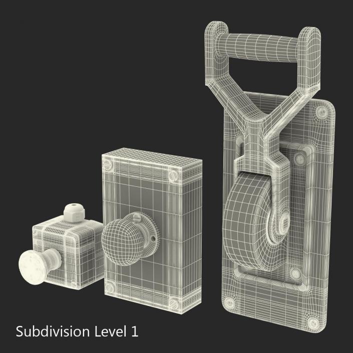 3D Industrial Power Switches Collection