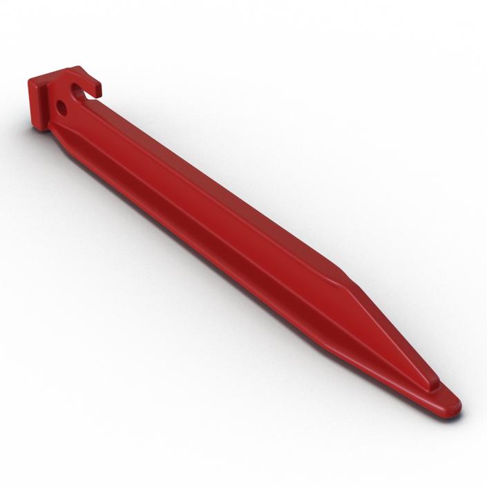 Plastic Tent Stake Red 3D