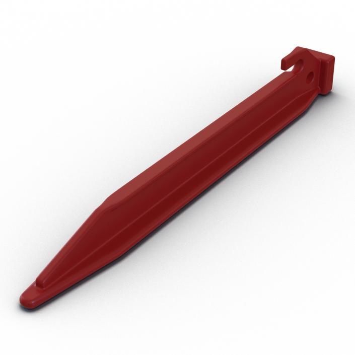 Plastic Tent Stake Red 3D