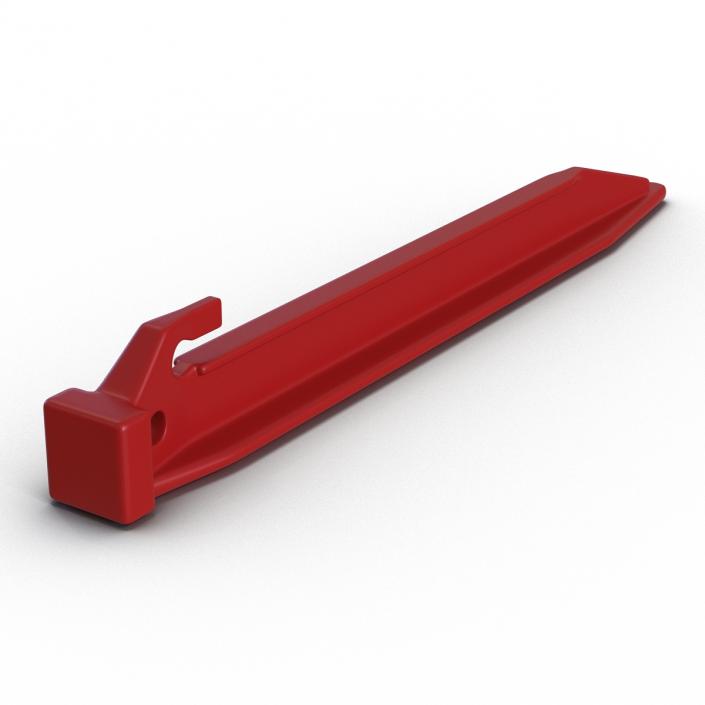 Plastic Tent Stake Red 3D