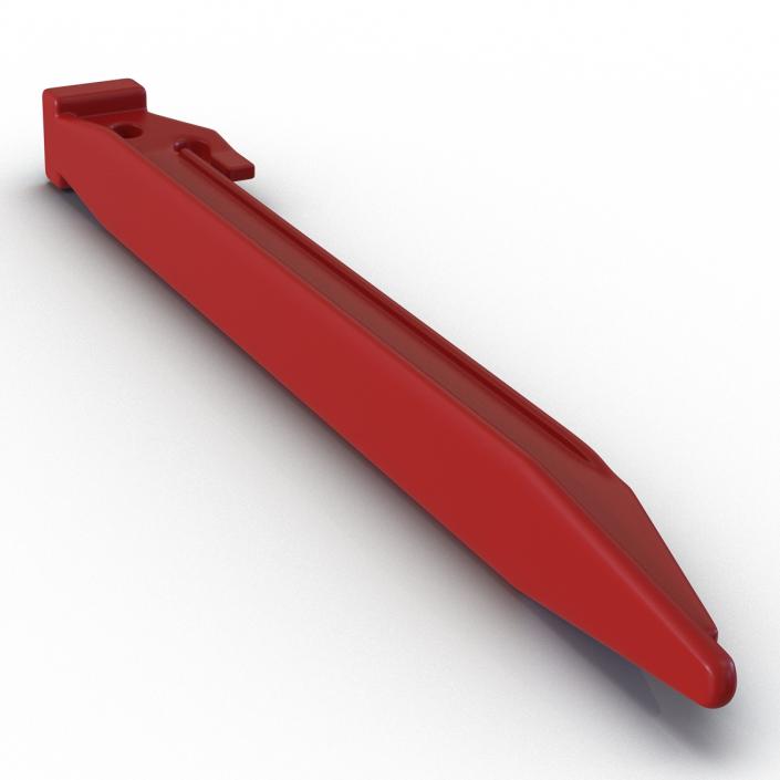 Plastic Tent Stake Red 3D