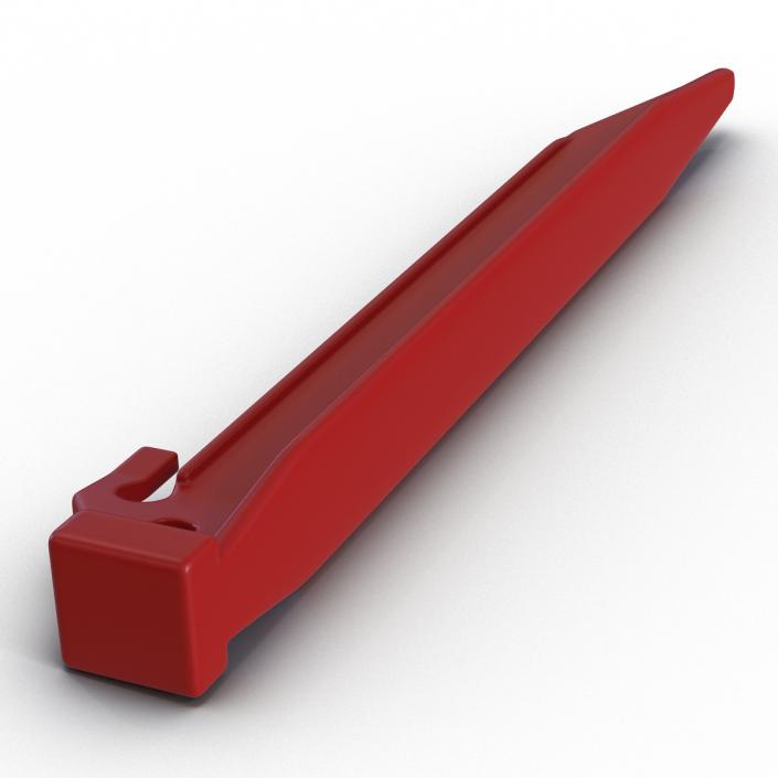 Plastic Tent Stake Red 3D