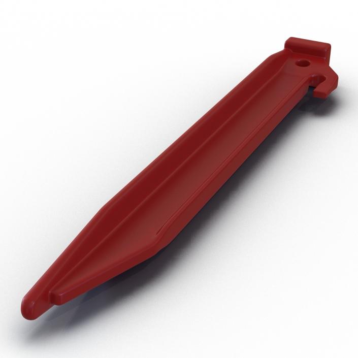 Plastic Tent Stake Red 3D