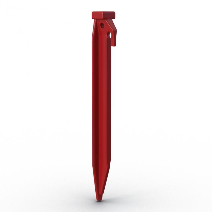 Plastic Tent Stake Red 3D