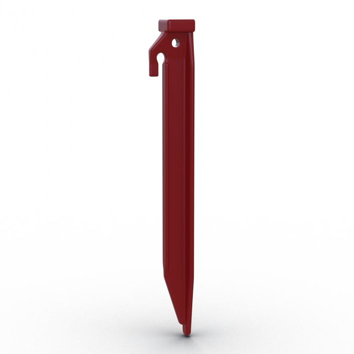 Plastic Tent Stake Red 3D