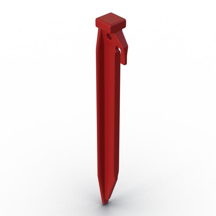 Plastic Tent Stake Red 3D