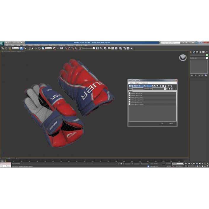 Hockey Gloves Bauer 3D model