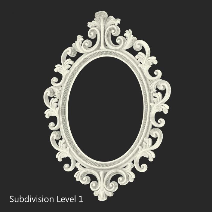 3D Baroque Picture Frame 6 model