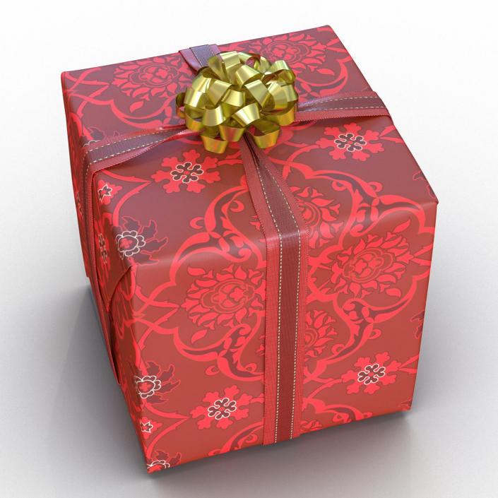 3D Giftbox 2 Red model