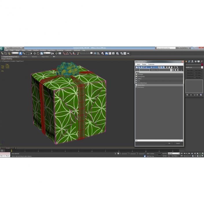 3D model Giftbox 2 Green