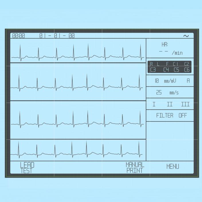 3D Electrocardiograph Machine 2 model