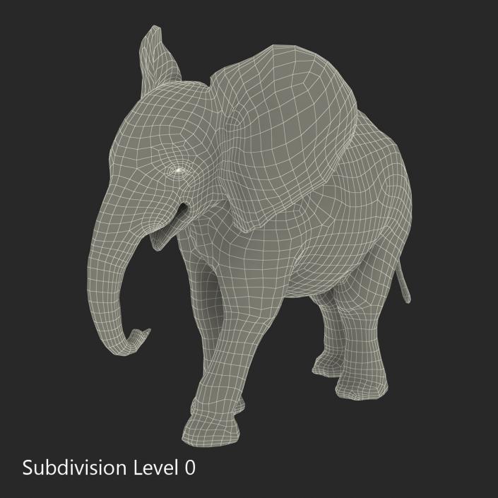 3D model Baby Elephant Pose 2