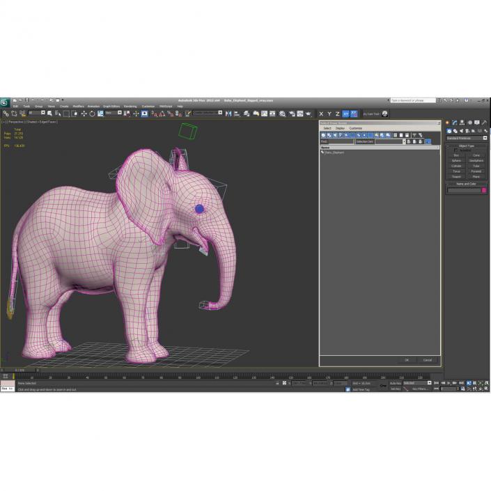 3D model Baby Elephant Rigged