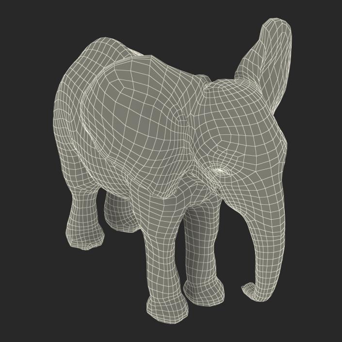 Baby Elephant Rigged with Fur 3D model