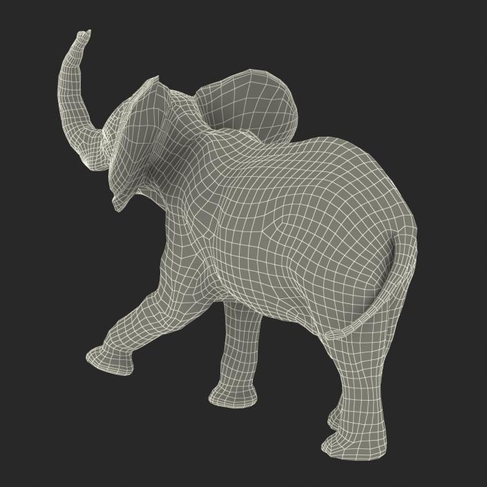 Baby Elephant Rigged with Fur 3D model