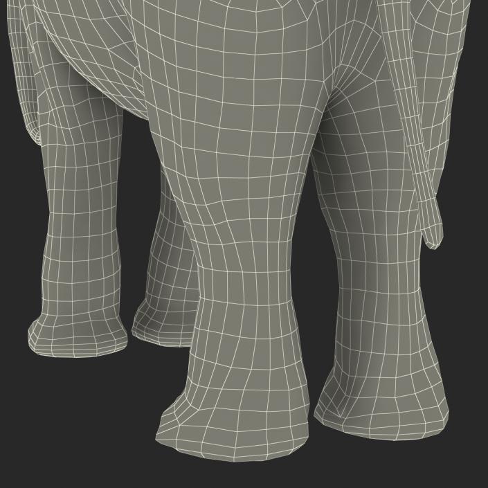 Baby Elephant Rigged with Fur 3D model