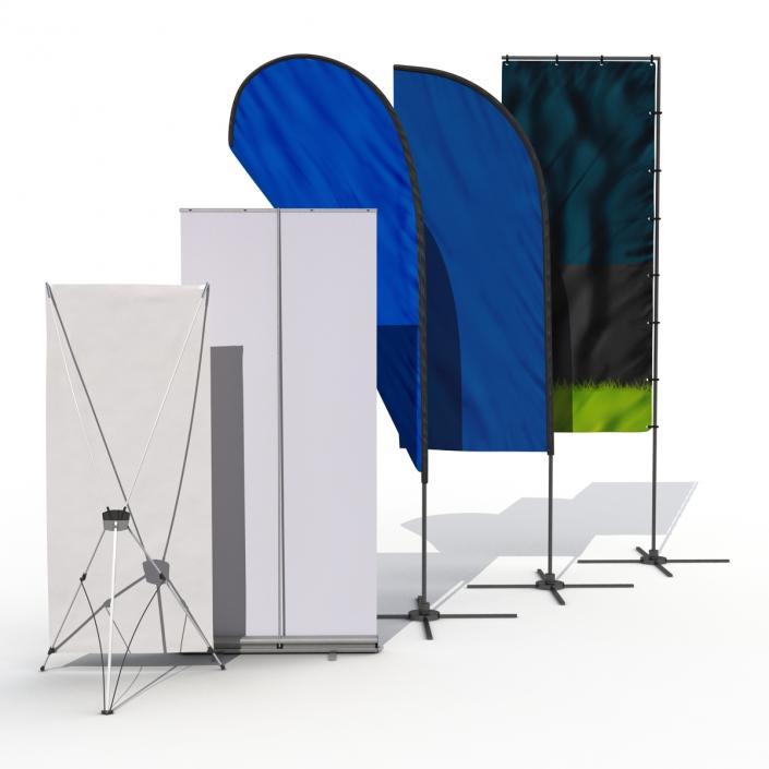 Banner Stands Collection 3D model