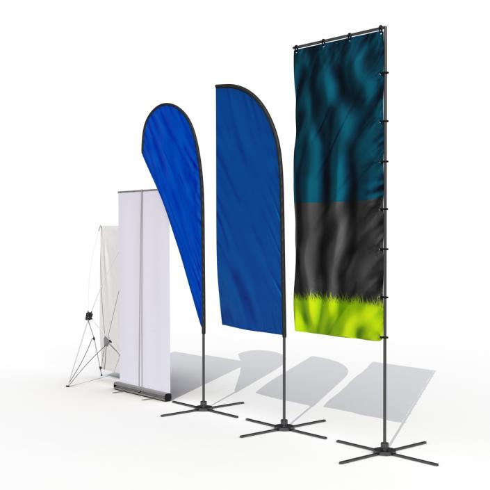 Banner Stands Collection 3D model