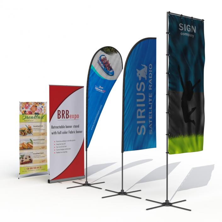 Banner Stands Collection 3D model