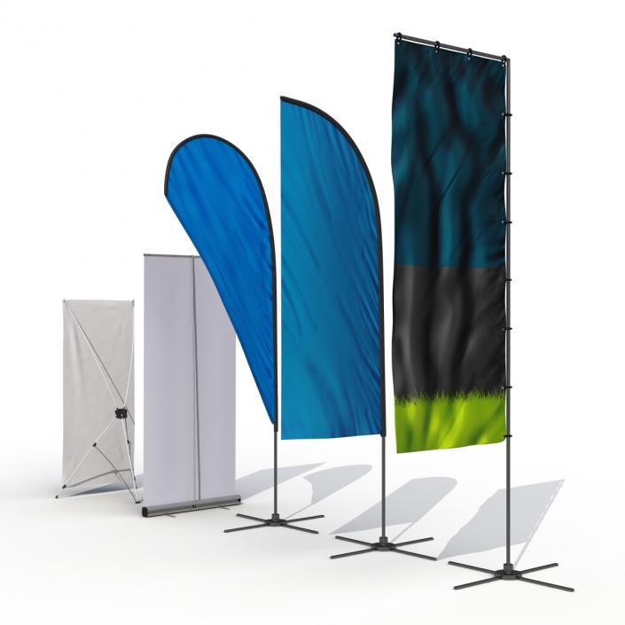 Banner Stands Collection 3D model