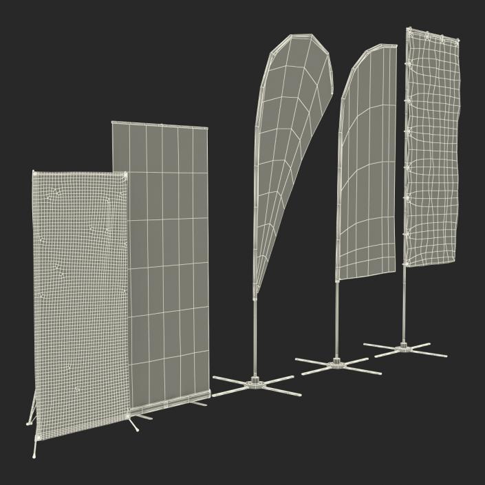 Banner Stands Collection 3D model