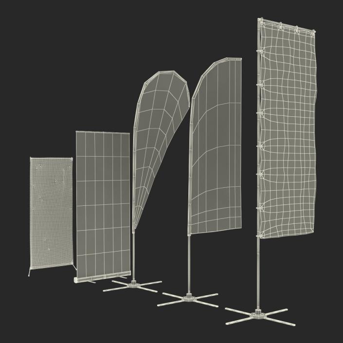 Banner Stands Collection 3D model