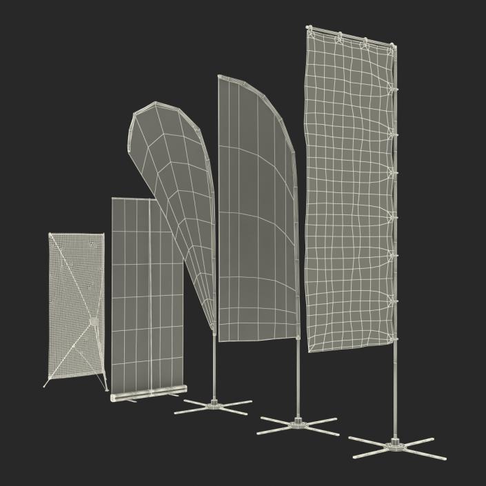 Banner Stands Collection 3D model