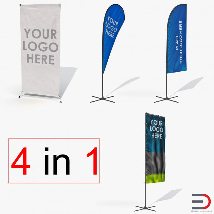 Banner Stands Generic Collection 3D