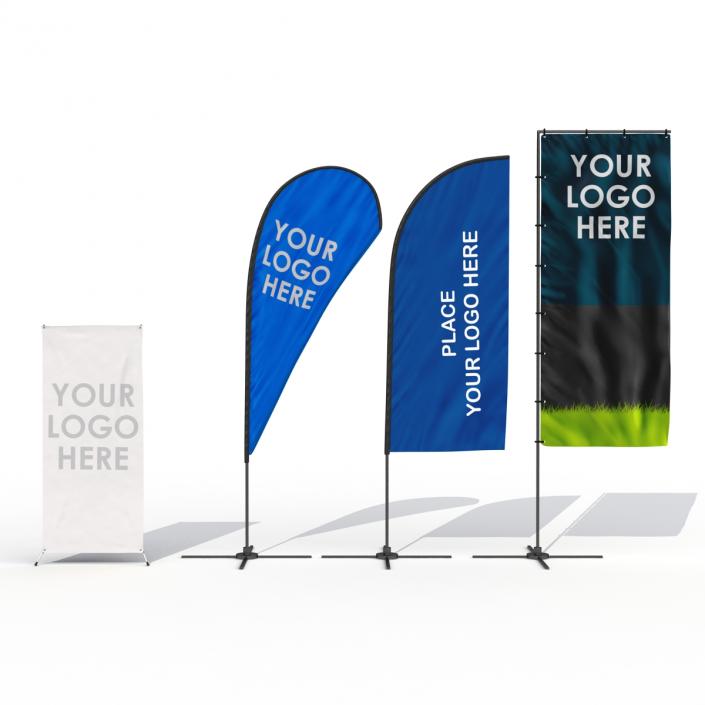 Banner Stands Generic Collection 3D