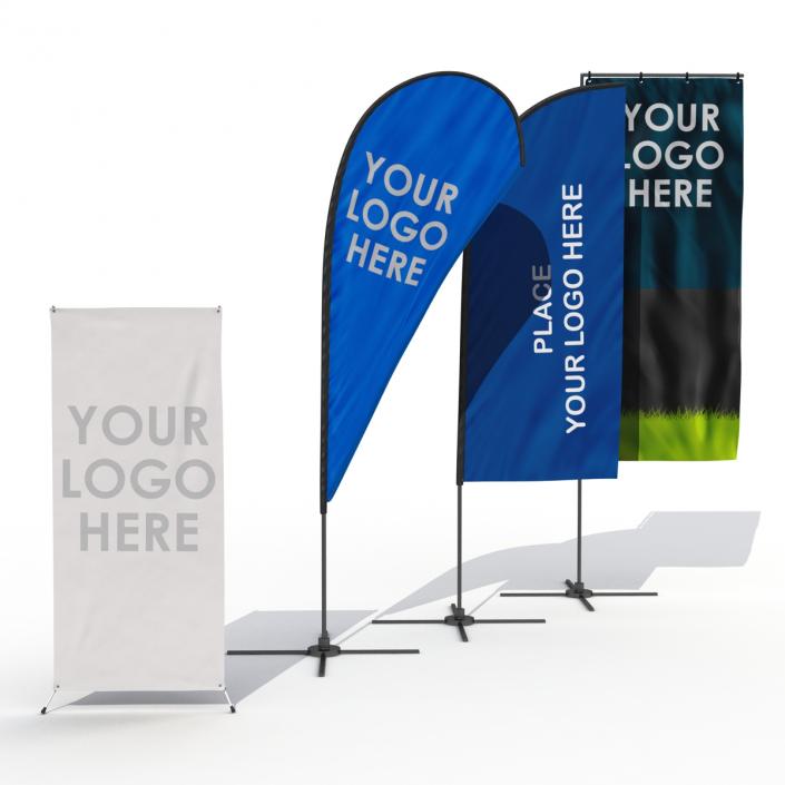 Banner Stands Generic Collection 3D