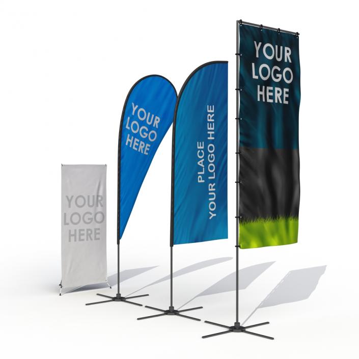 Banner Stands Generic Collection 3D