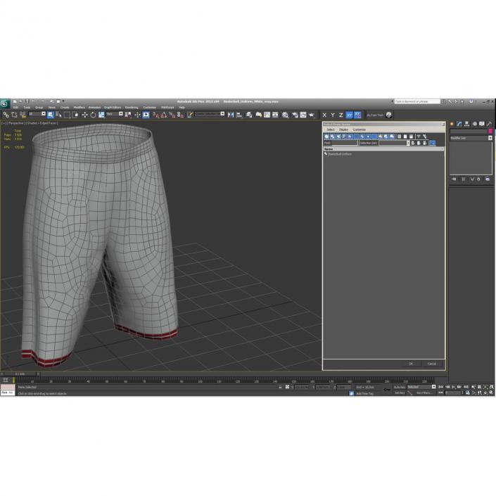 3D Basketball Shorts White model