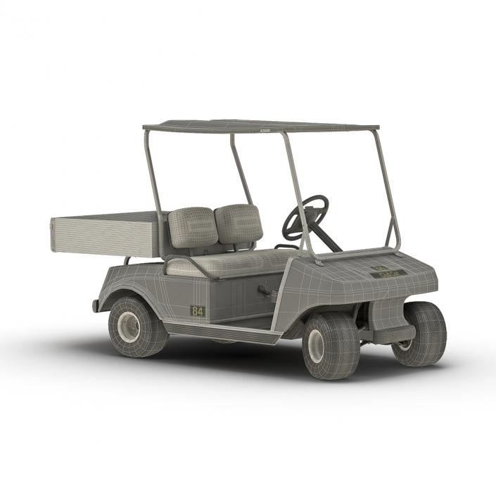 3D Golf Cart Gray Rigged