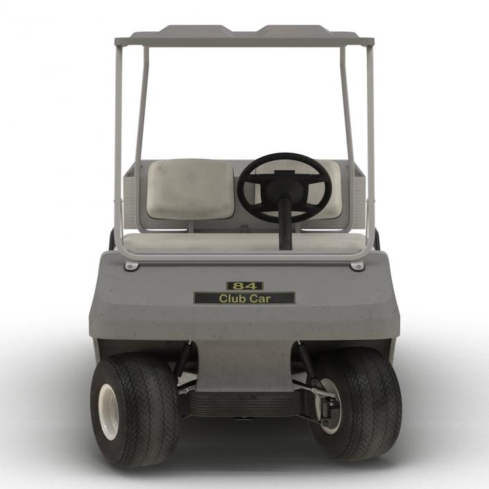 3D Golf Cart Gray Rigged