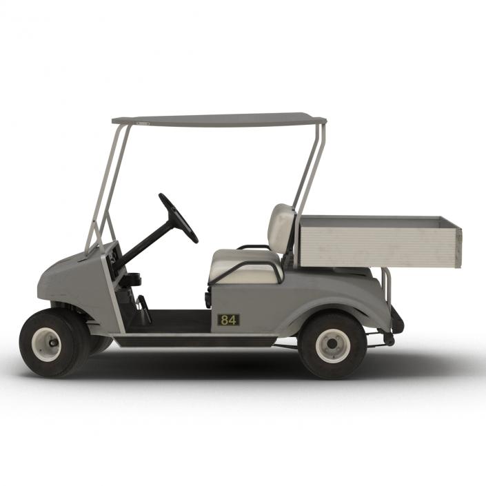 3D Golf Cart Gray Rigged