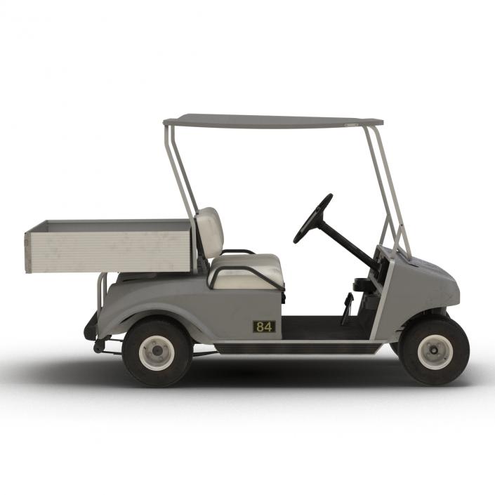 3D Golf Cart Gray Rigged