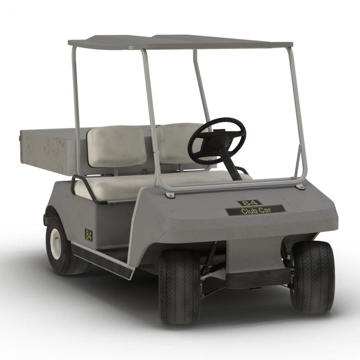 3D Golf Cart Gray Rigged