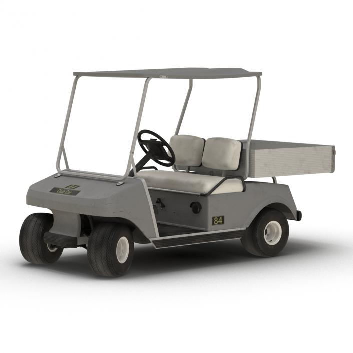 3D Golf Cart Gray Rigged