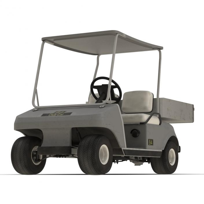 3D Golf Cart Gray Rigged