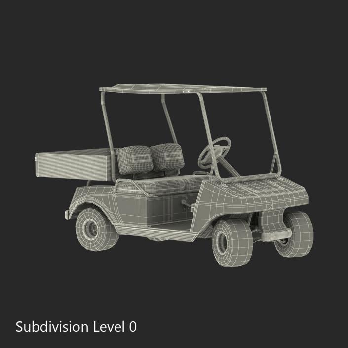 3D Golf Cart Gray Rigged