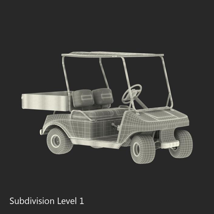 3D Golf Cart Gray Rigged