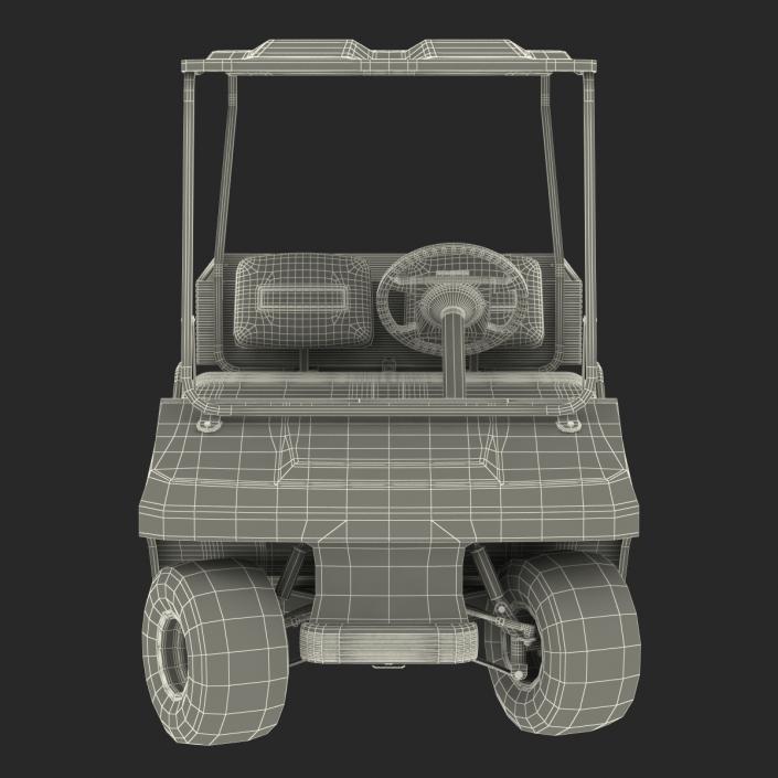 3D Golf Cart Gray Rigged